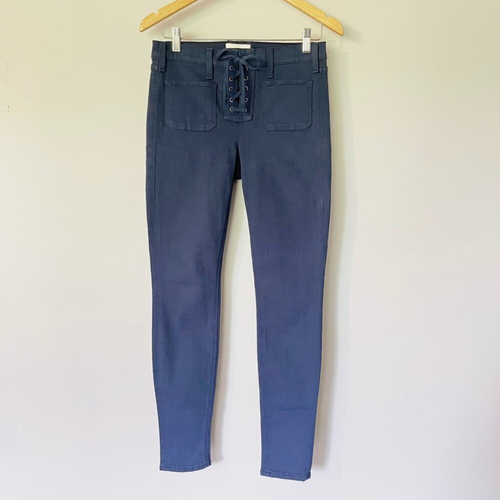 McGuire Jeans Size 29 Skinny Lace Up Front Blue Pants Mid Rise Cotton Blend